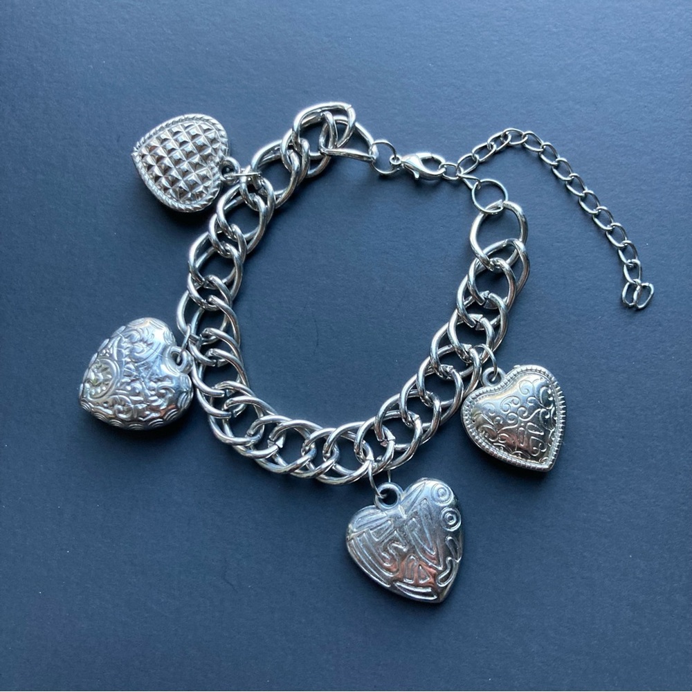 Silver Heart Charm Bracelet